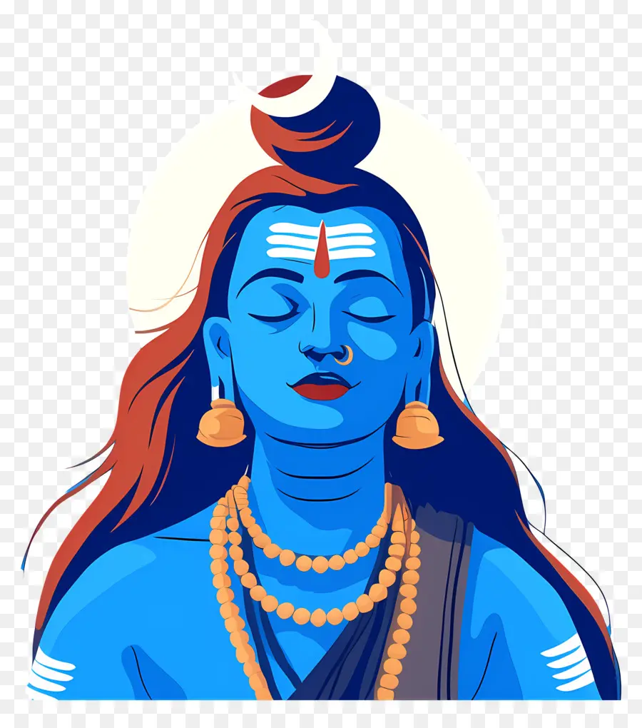 Maha Shivaratri，Divindade Azul Com Olhos Fechados PNG