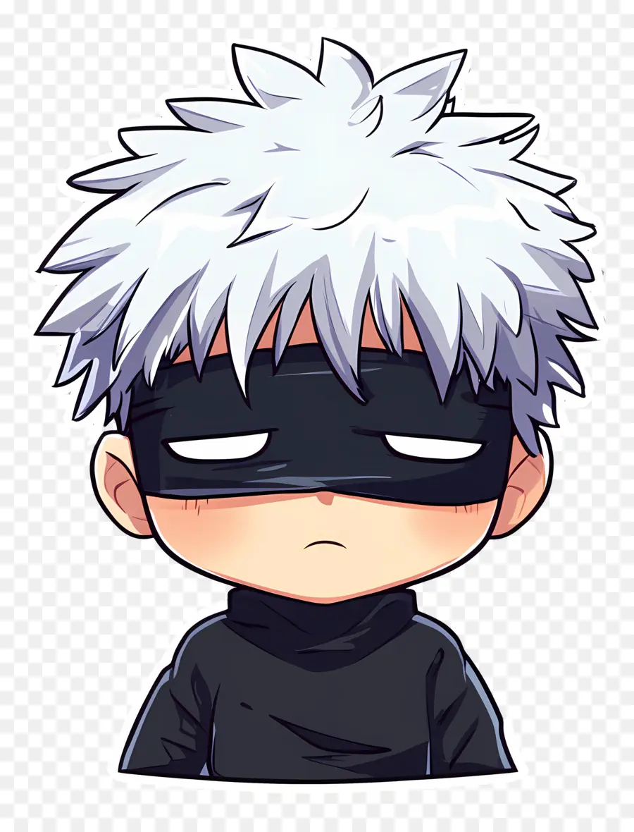 Gojo，Personagem Chibi Com Venda Nos Olhos PNG