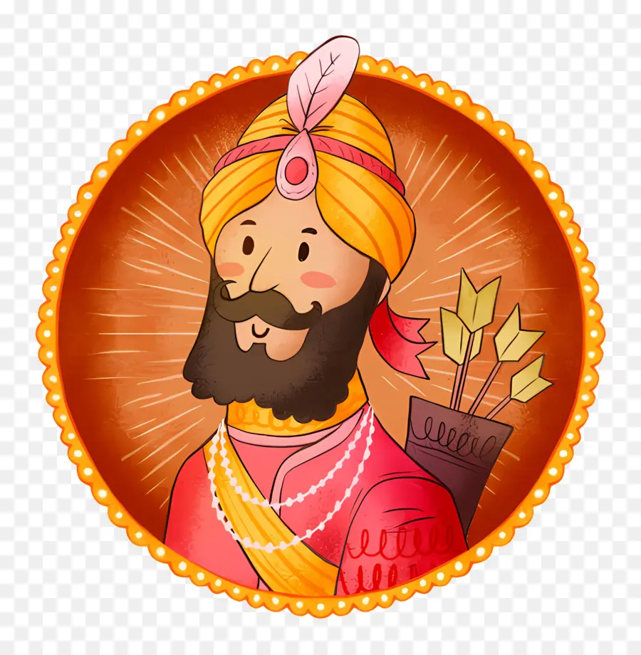 Guru Gobind Singh，Arqueiro De Desenho Animado PNG