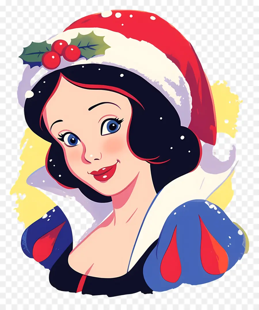 Princesa Branca De Neve，Personagem Com Chapéu De Papai Noel PNG