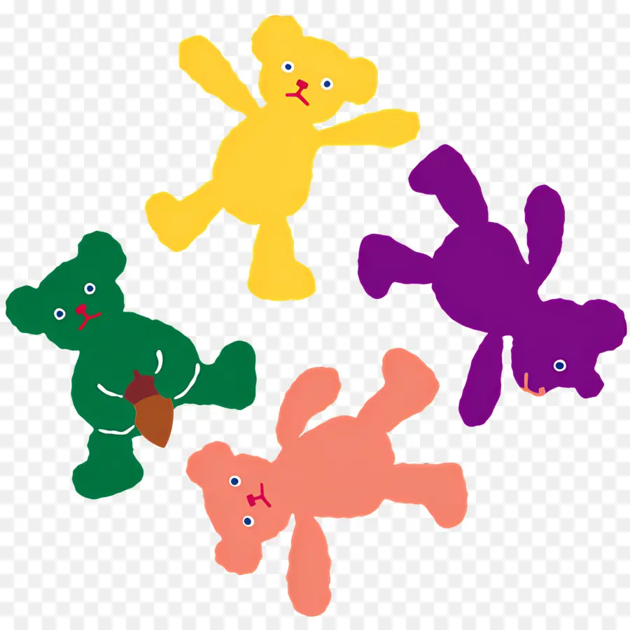 Os Nounours，Ursos Coloridos PNG