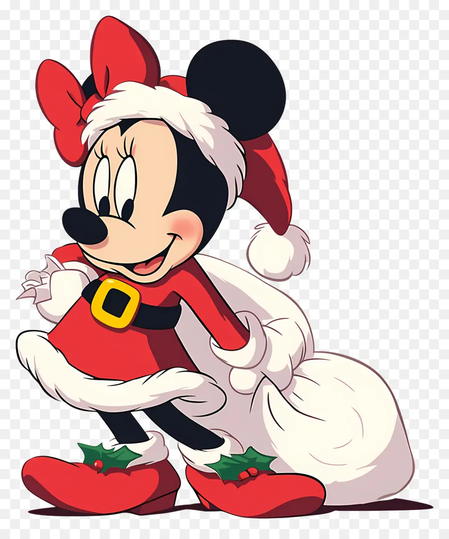 Minnie Rata，Personagem Com Roupa De Papai Noel PNG