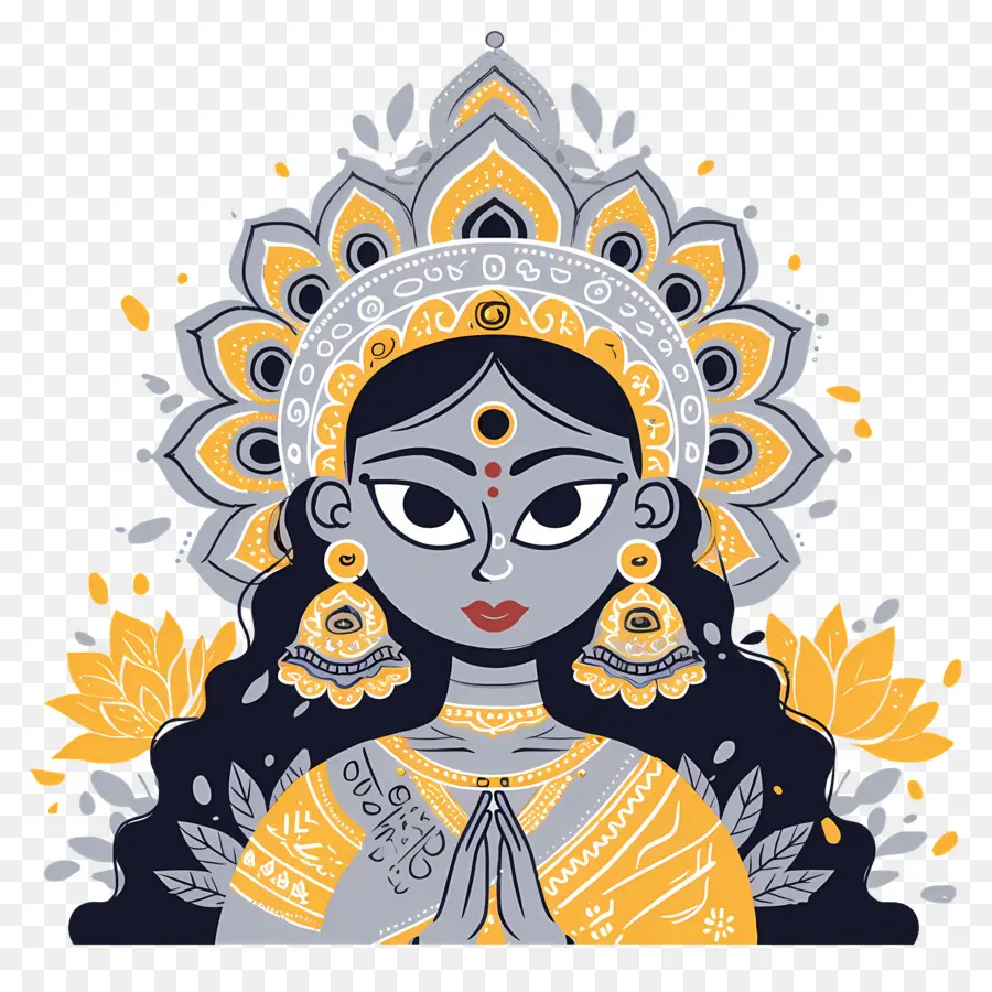 Navratri，Ilustração Da Deusa PNG