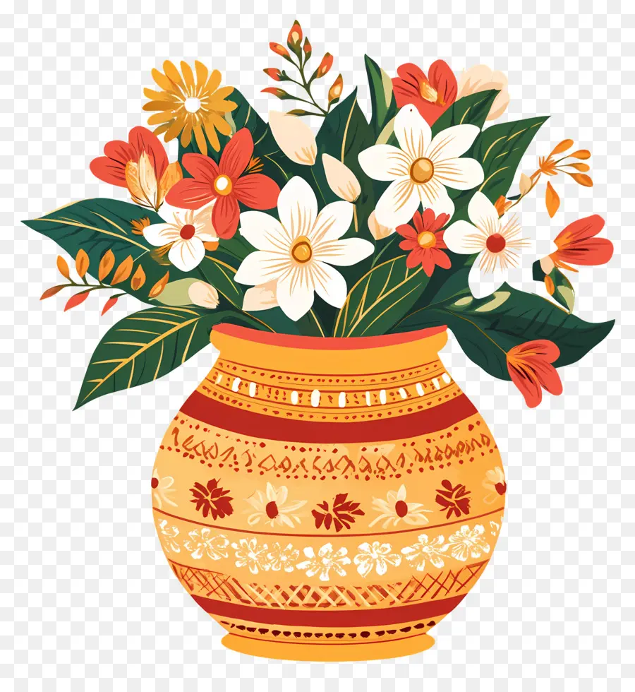 Pote De Casamento Indiano，Vaso Floral PNG