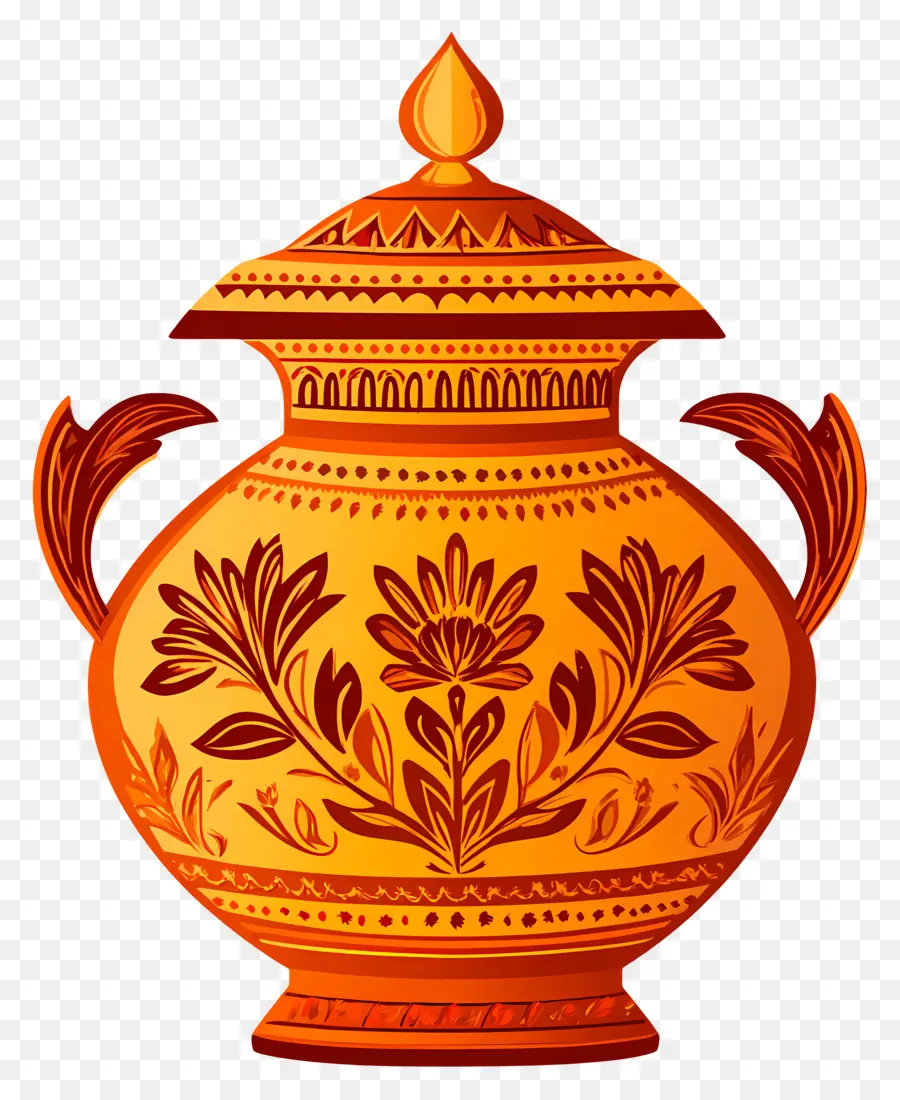 Símbolo De Casamento Indiano，Pote Ornamentado PNG