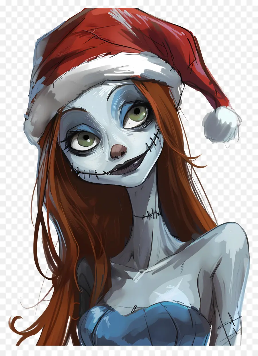 Sally，Personagem De Chapéu De Papai Noel PNG