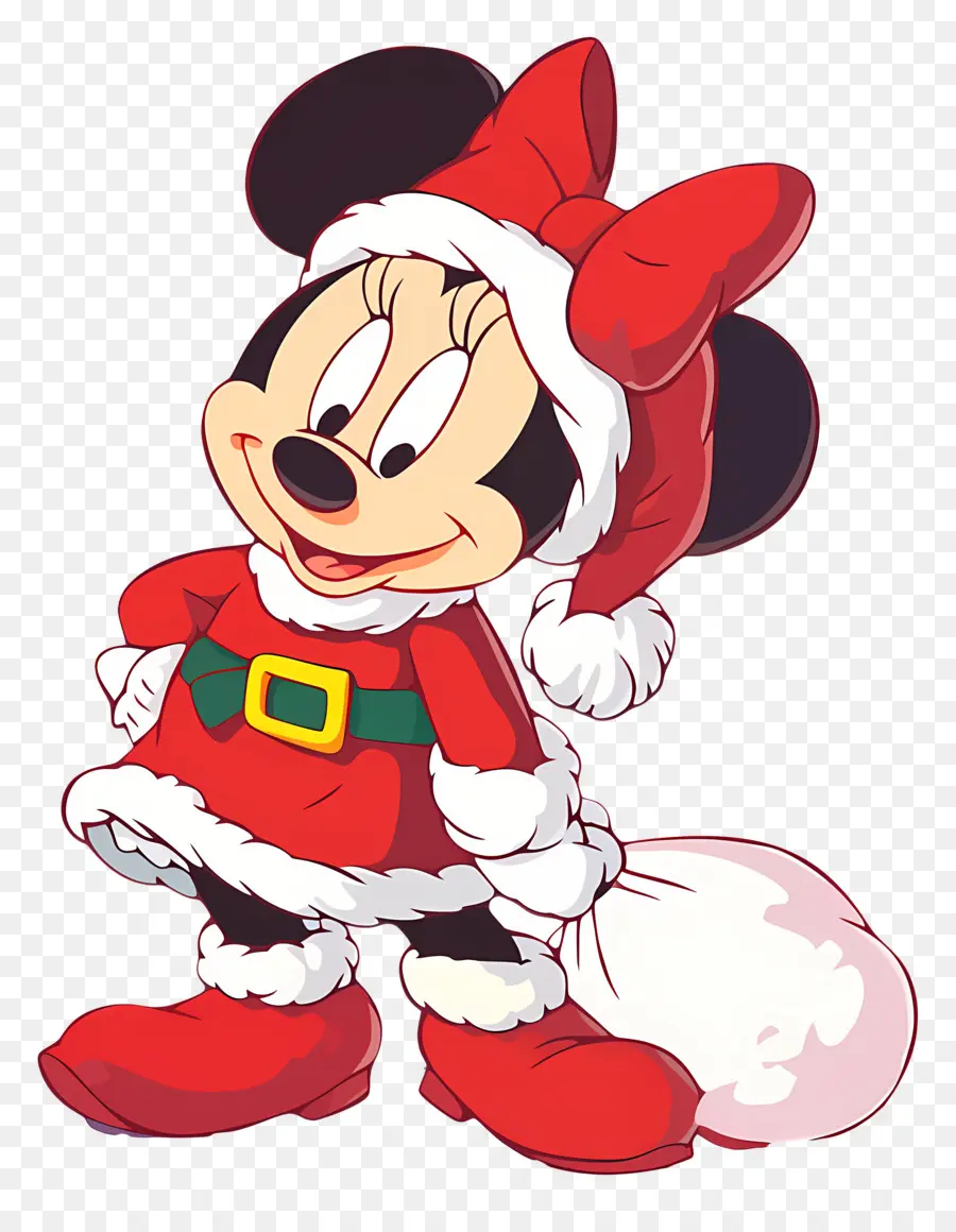 Minnie Rata，Personagem Com Roupa De Papai Noel PNG