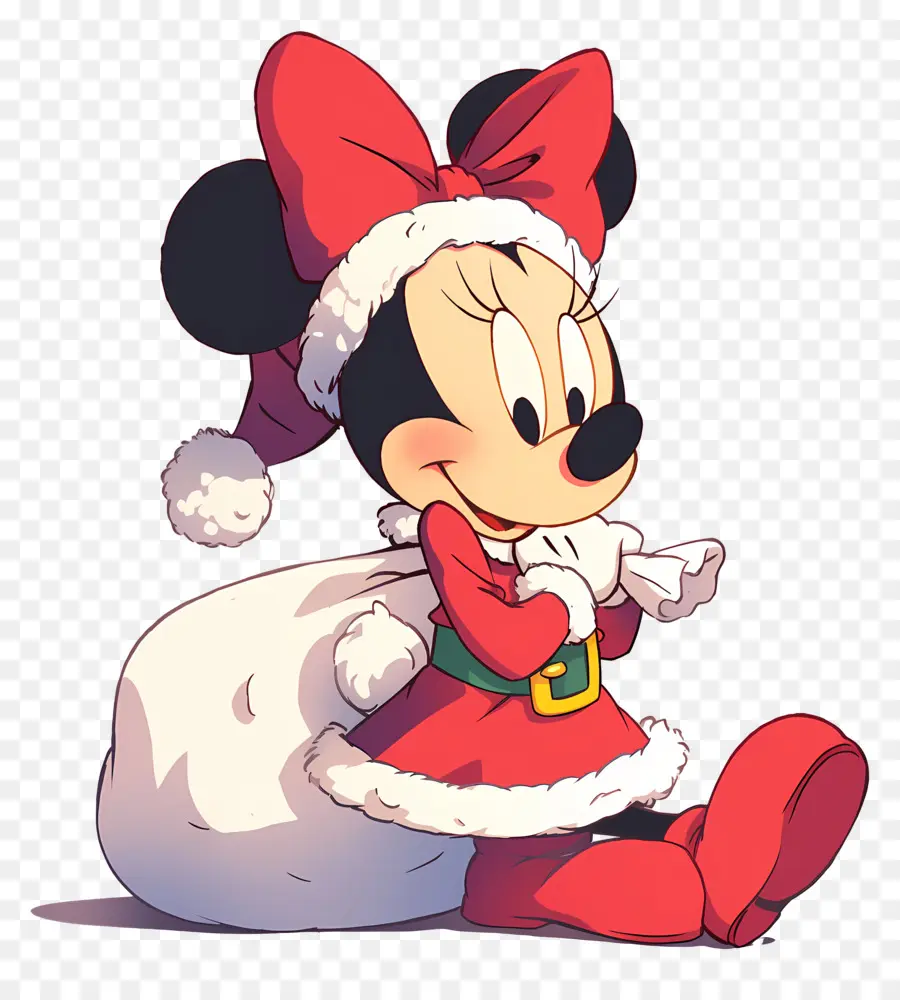 Minnie Rata，Personagem Com Roupa De Papai Noel PNG