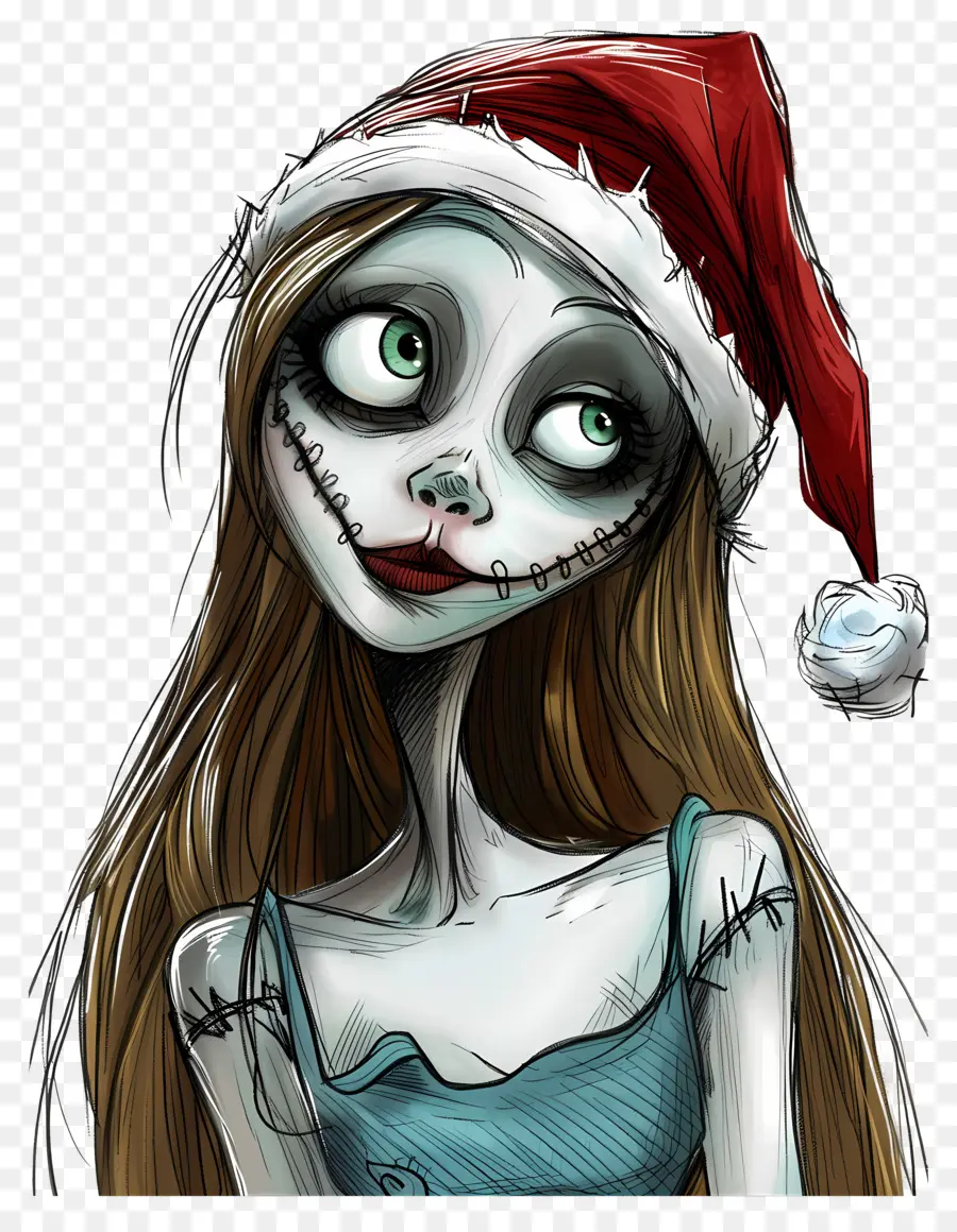 Sally，Personagem De Chapéu De Papai Noel PNG