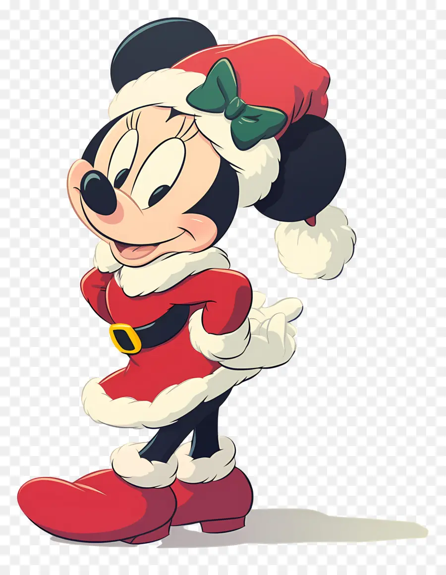 Minnie Rata，Personagem Com Roupa De Papai Noel PNG