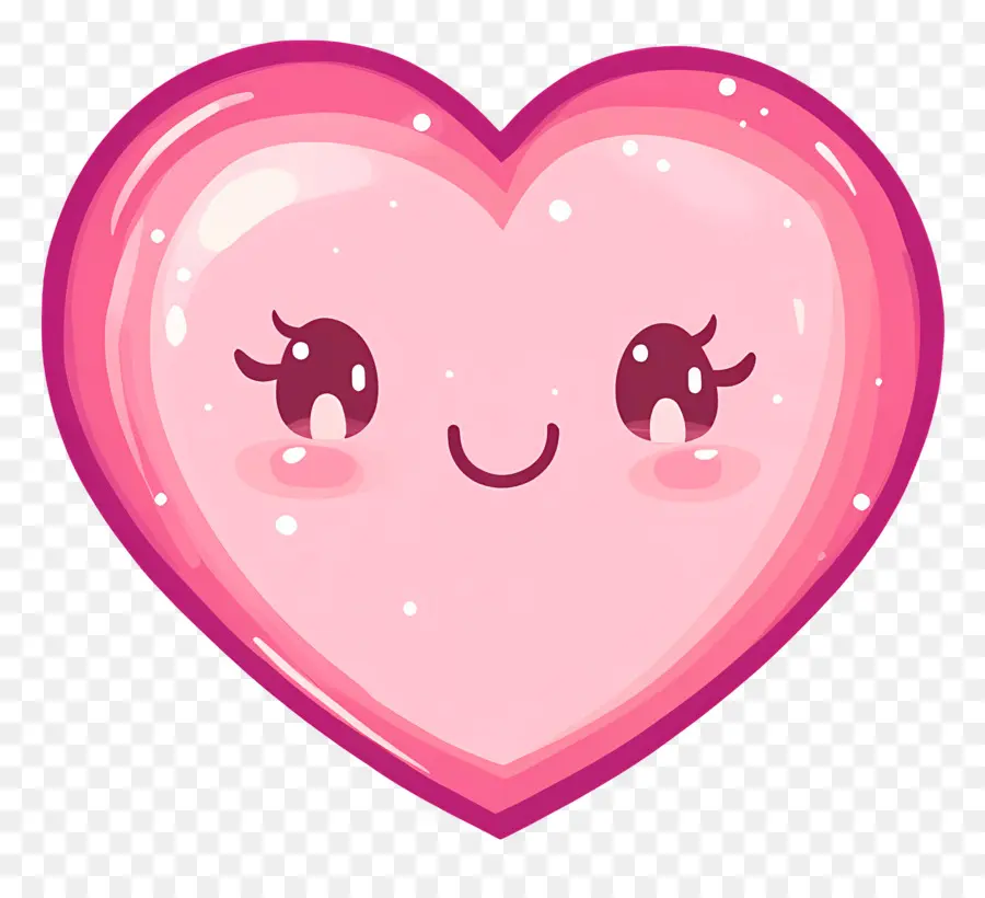 Coração Kawaii，Coração Rosa PNG