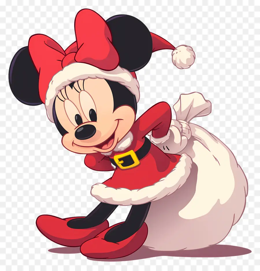 Minnie Rata，Personagem Com Roupa De Papai Noel PNG