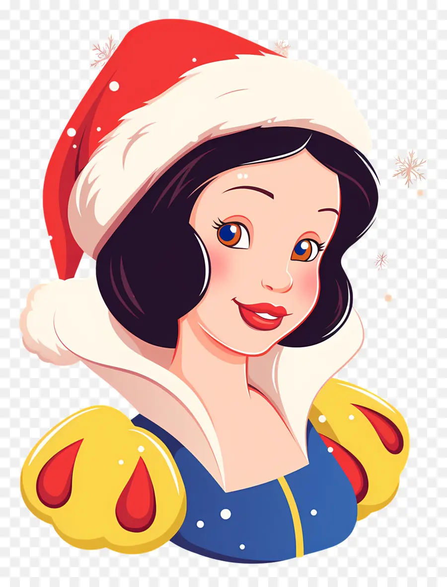 Princesa Branca De Neve，Personagem Com Chapéu De Papai Noel PNG