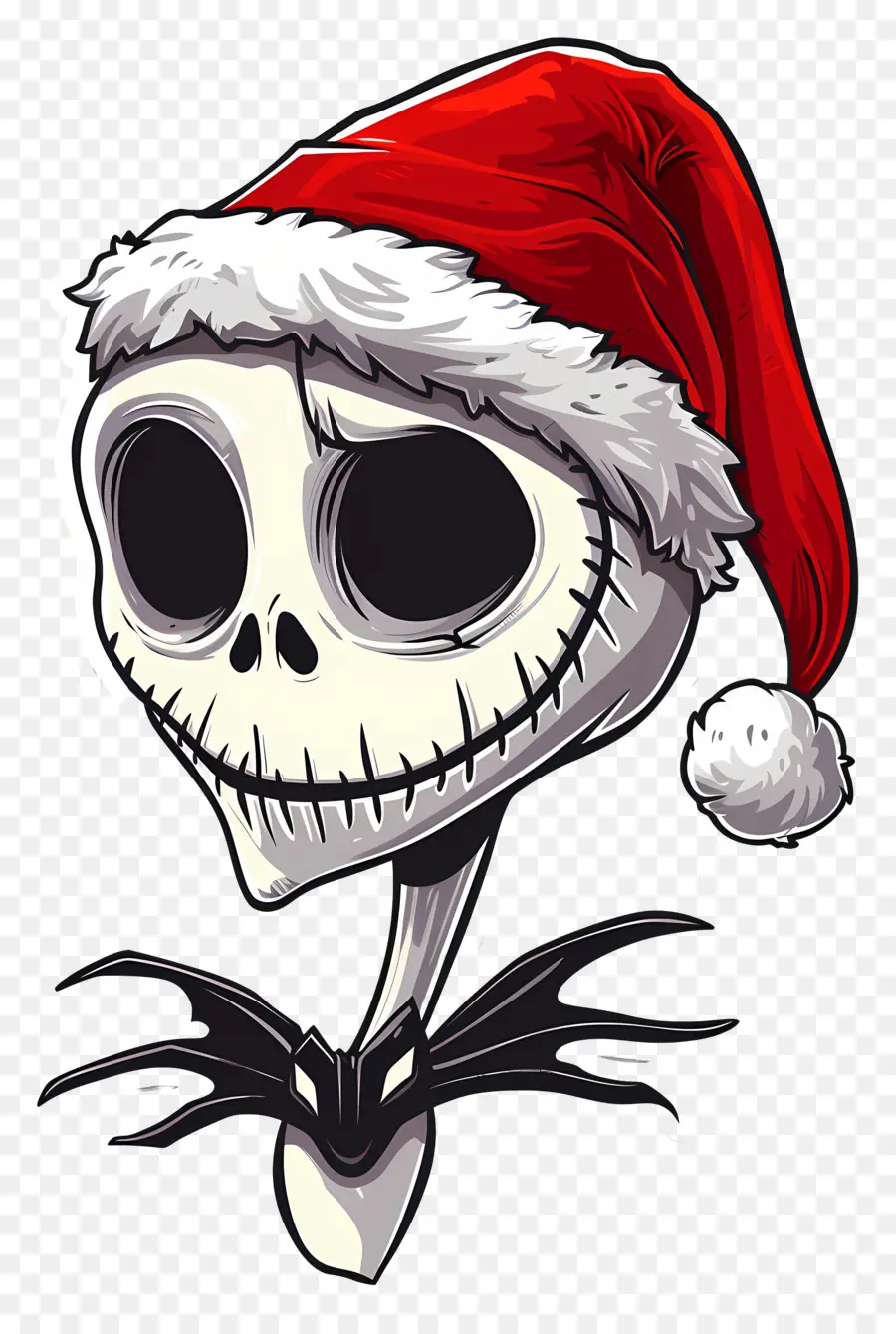 Jack Skellington，Esqueleto De Chapéu De Papai Noel PNG