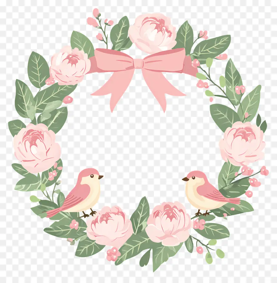 Pássaros Do Amor，Pássaros E Flores Rosa PNG