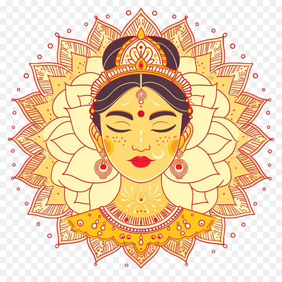 Navratri，Ilustra O Colorida Da Deusa PNG