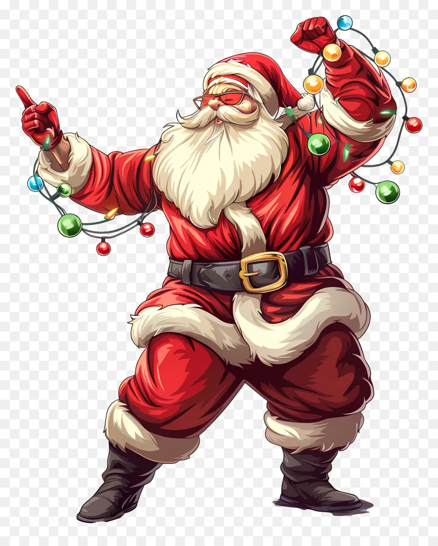 Papai Noel，Papai Noel Com Luzes PNG