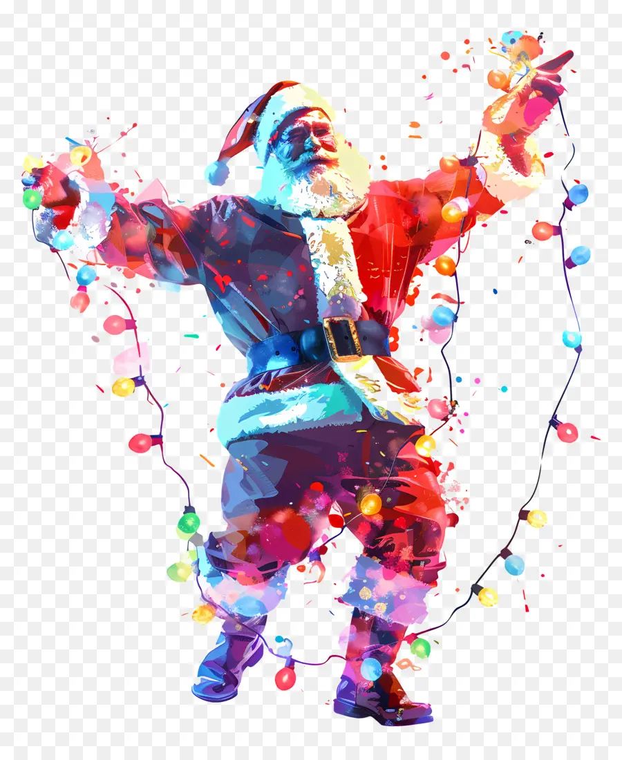 Papai Noel，Papai Noel Com Luzes PNG