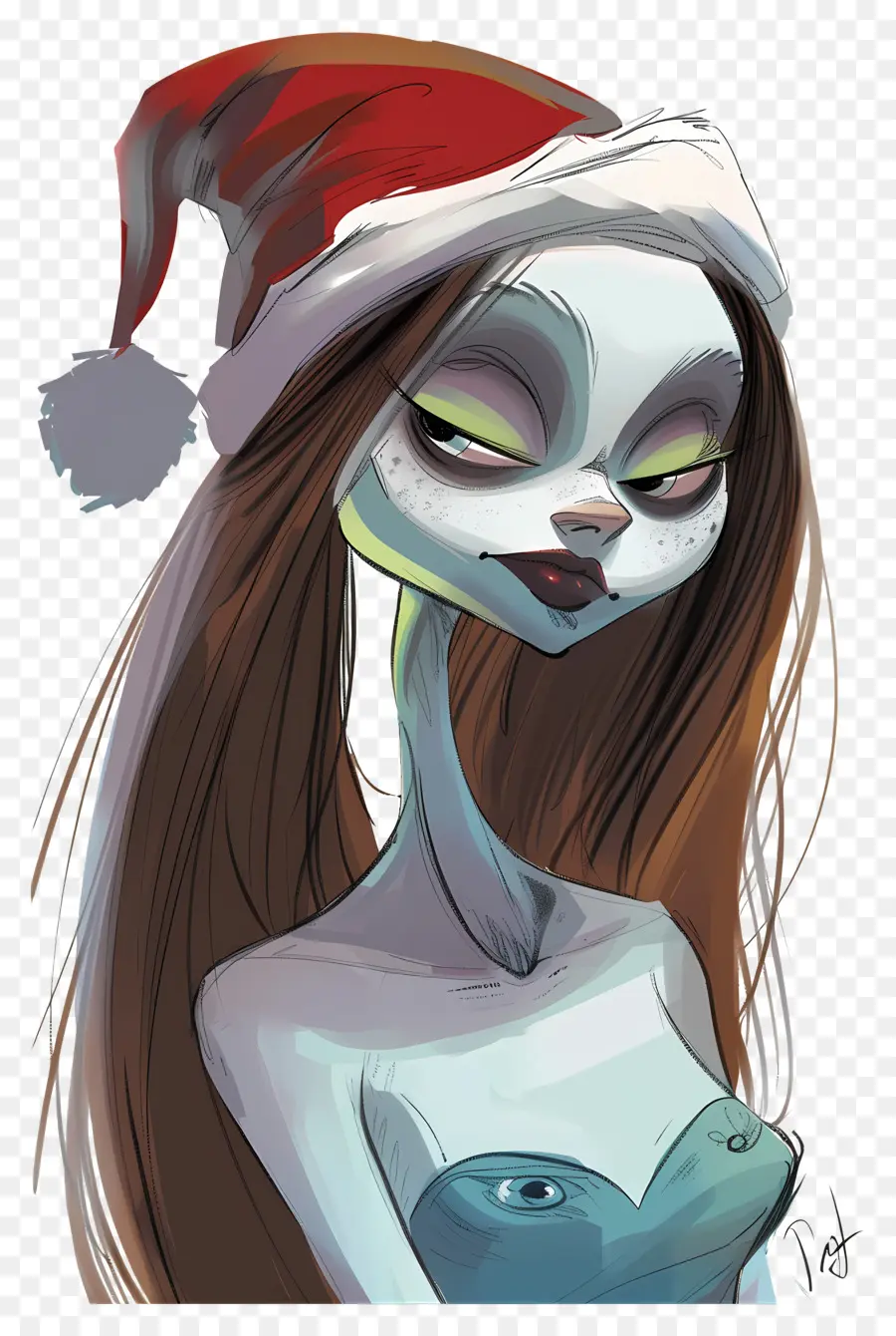 Sally，Personagem De Chapéu De Papai Noel PNG