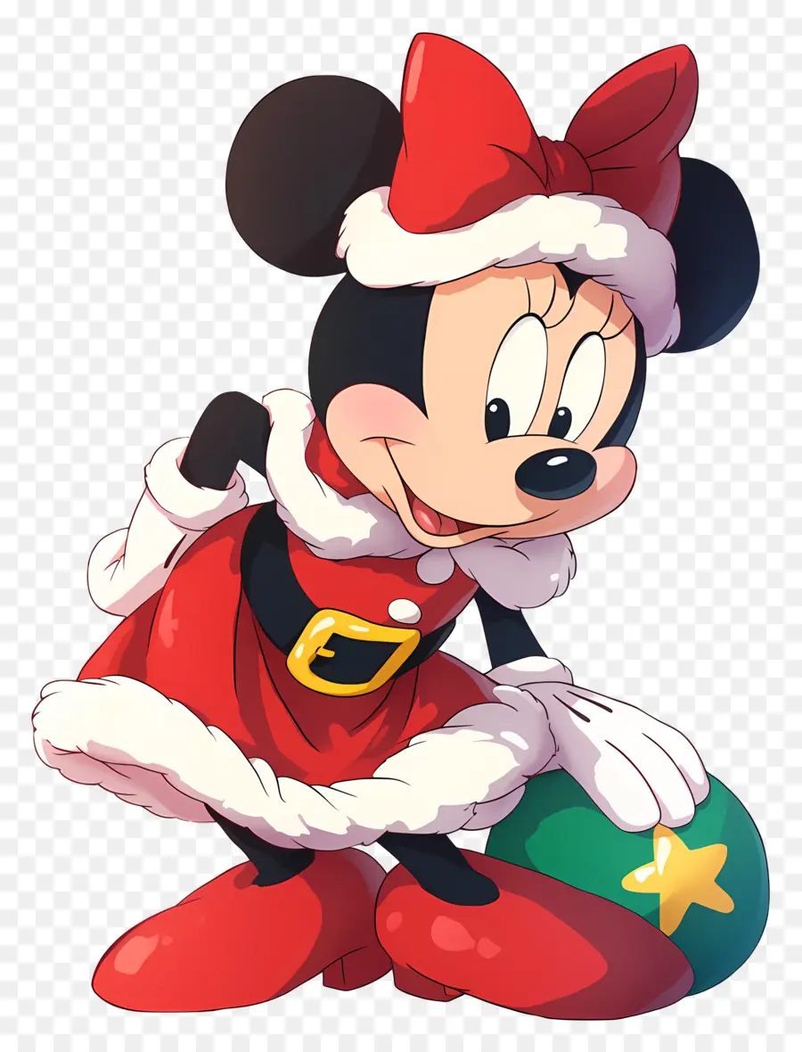 Minnie Rata，Personagem Com Roupa De Papai Noel PNG