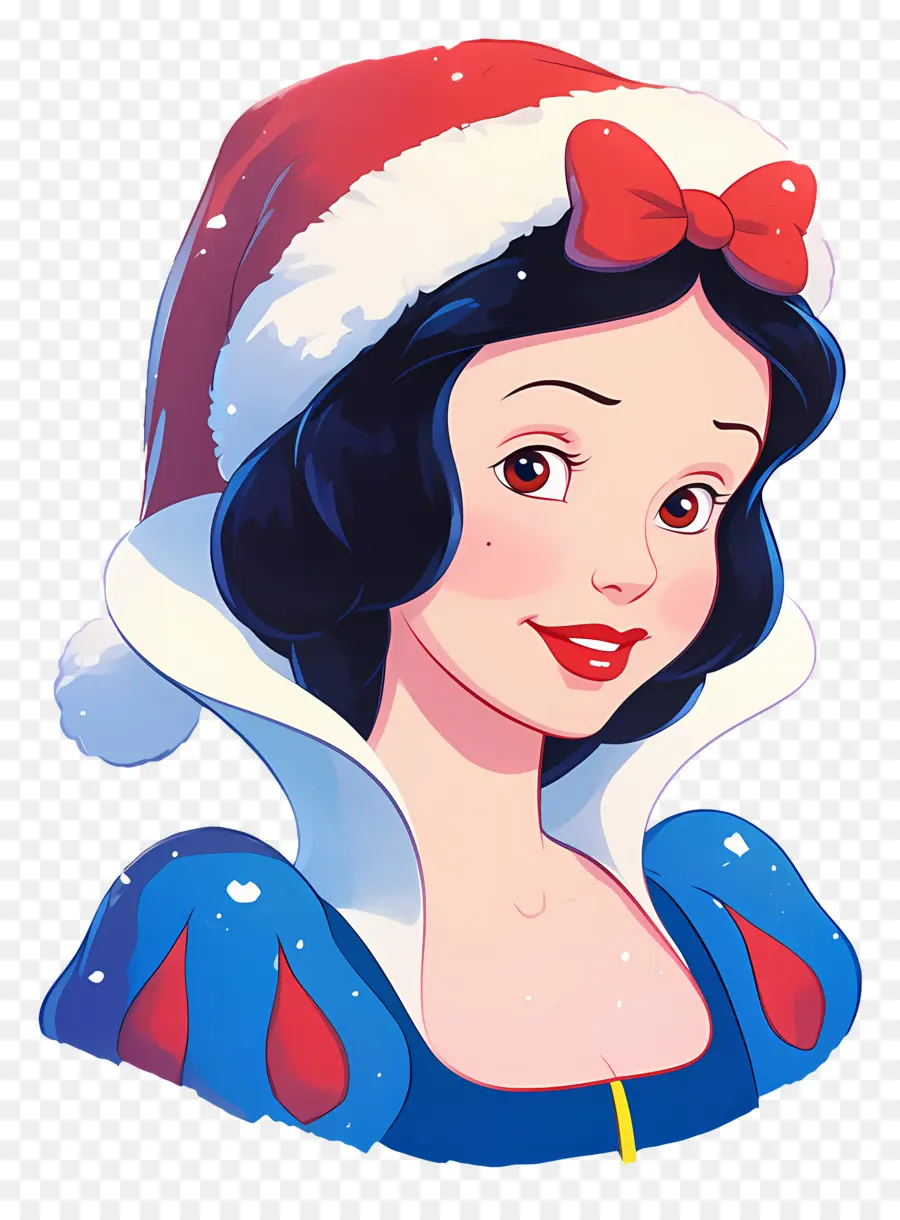 Princesa Branca De Neve，Personagem Com Chapéu De Papai Noel PNG