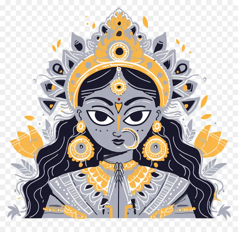 Navratri，Ilustração Da Deusa PNG