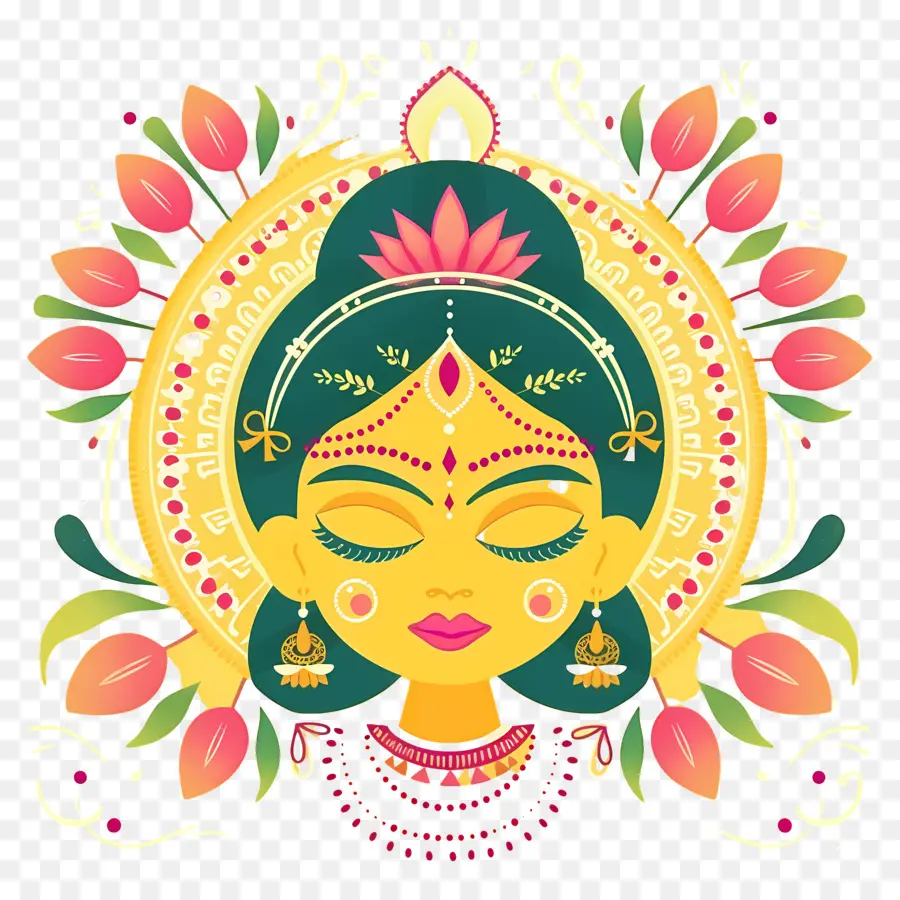 Navratri，Ilustra O Colorida Da Deusa PNG