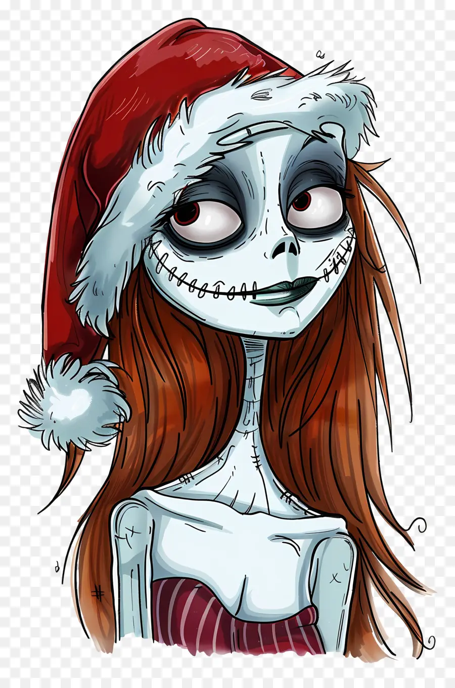 Sally，Personagem De Chapéu De Papai Noel PNG