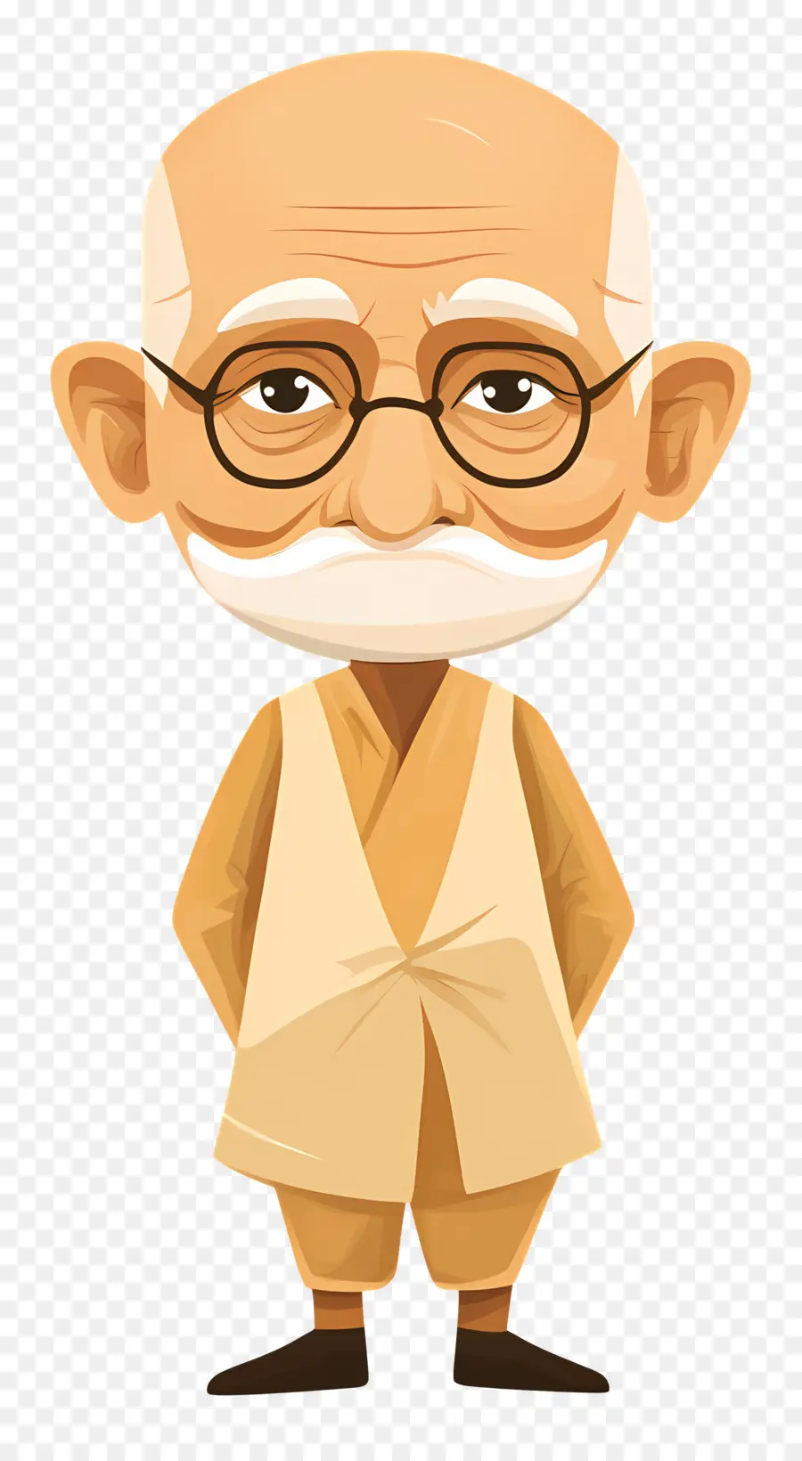 Mahatma Gandhi，Homem Idoso Careca PNG