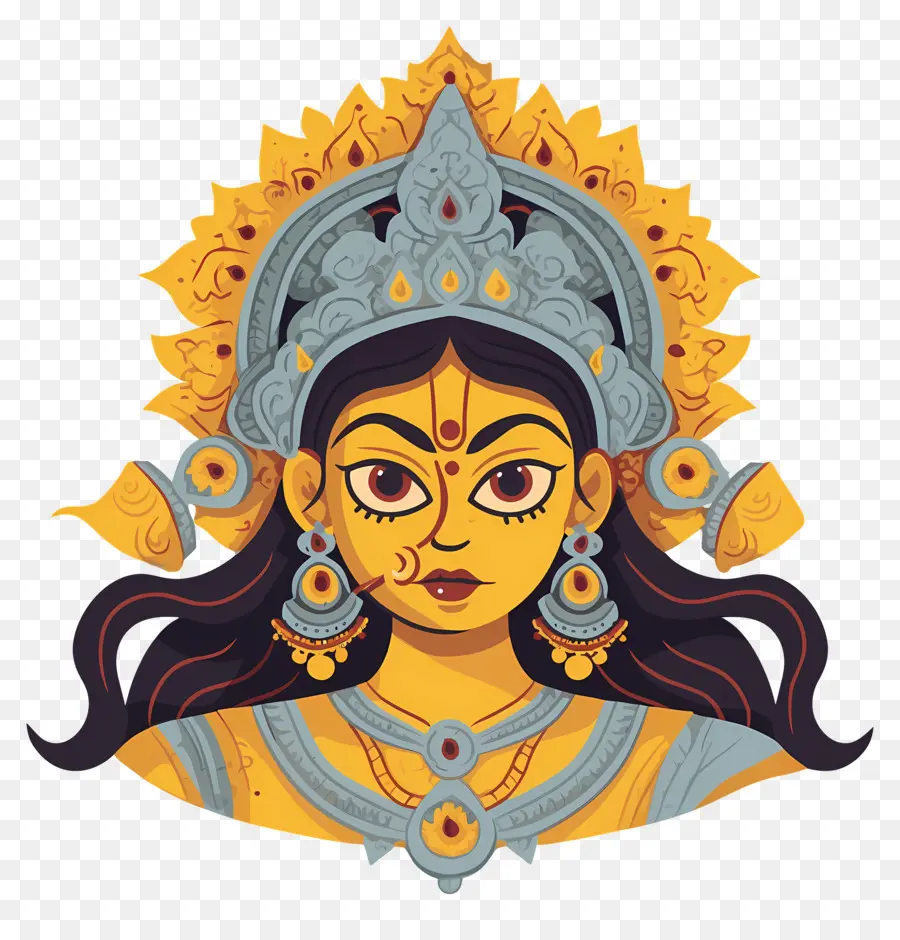 Navratri，Ilustração Da Deusa PNG