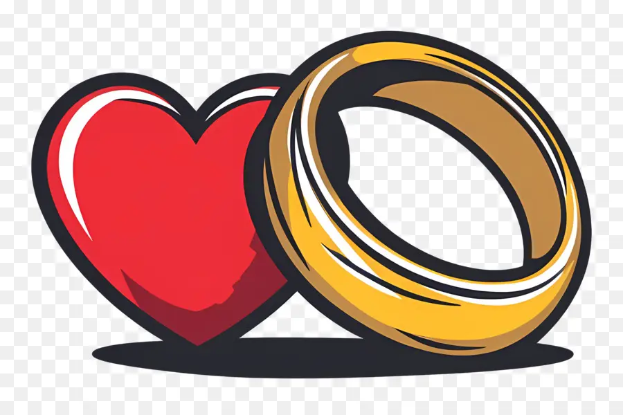 Design De Cartão De Casamento，Coração E Anel PNG