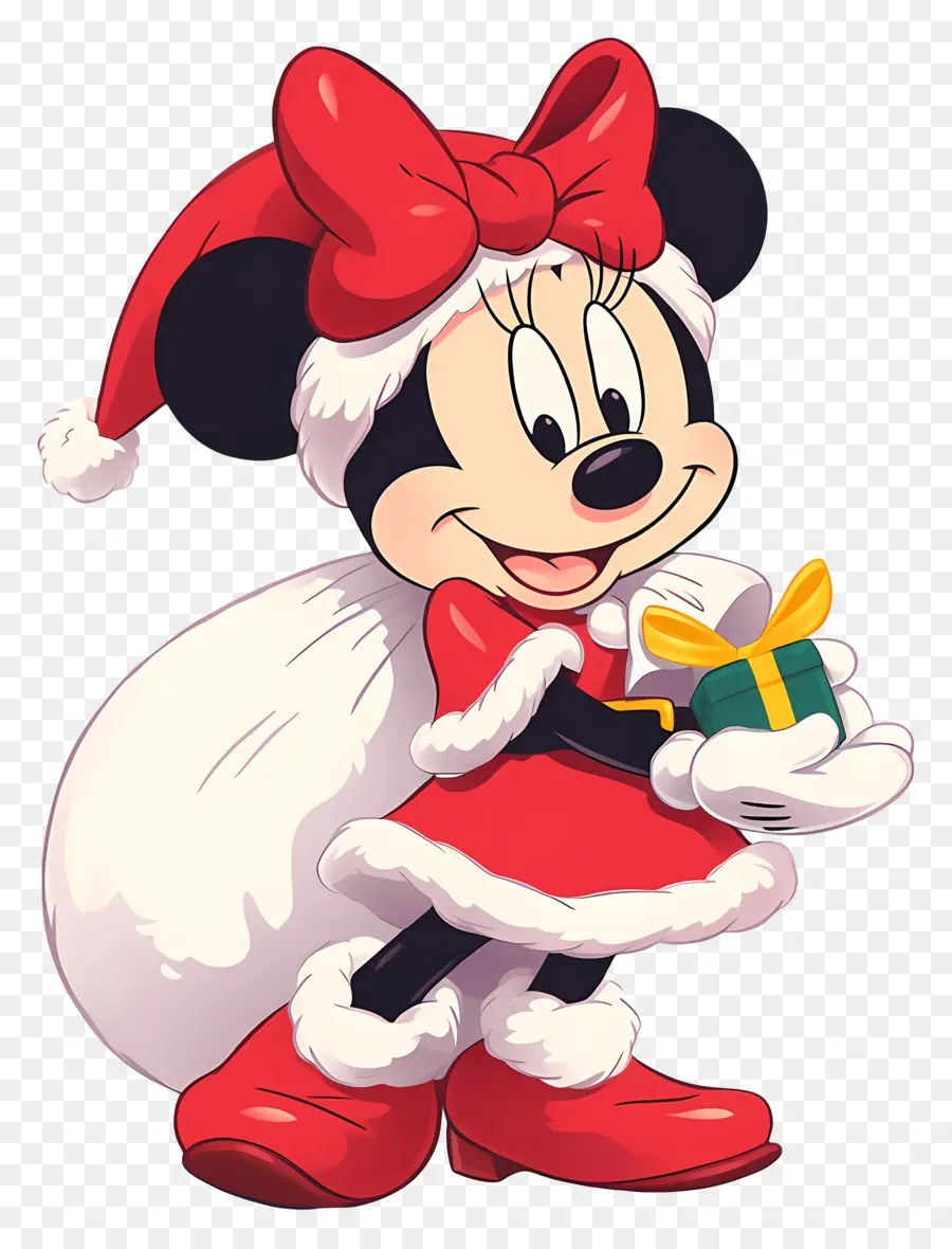 Minnie Rata，Rato De Desenho Animado Com Presente PNG