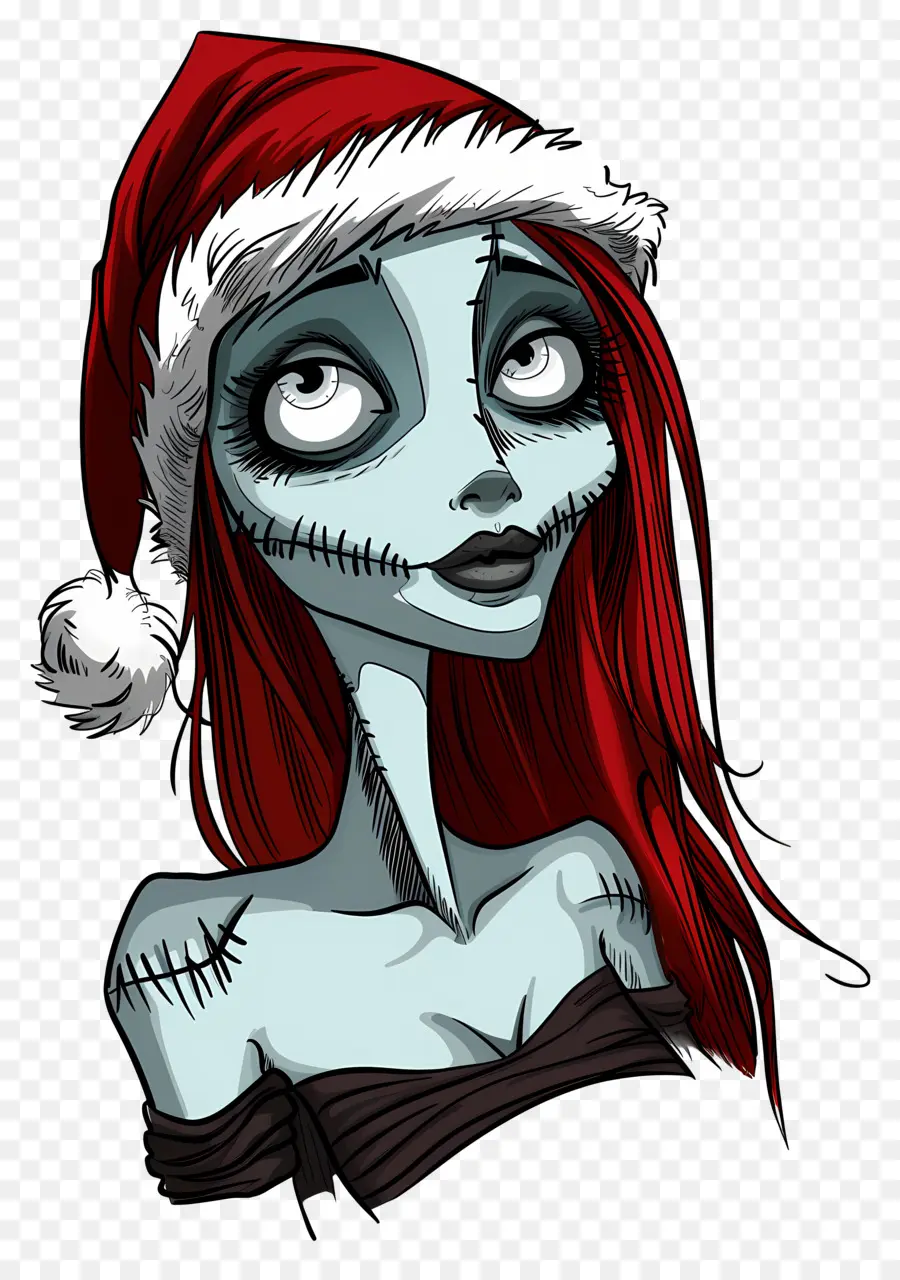 Sally，Personagem De Chapéu De Papai Noel PNG