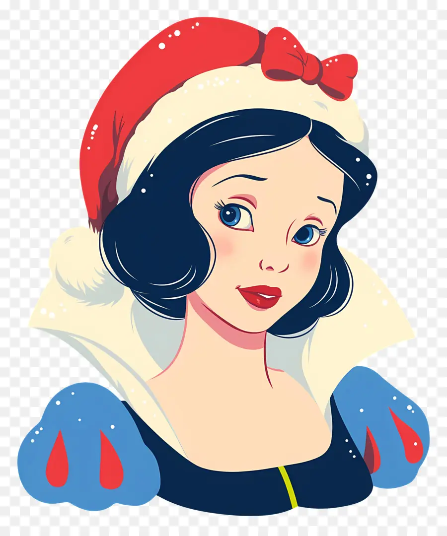 Princesa Branca De Neve，Personagem Com Chapéu De Papai Noel PNG