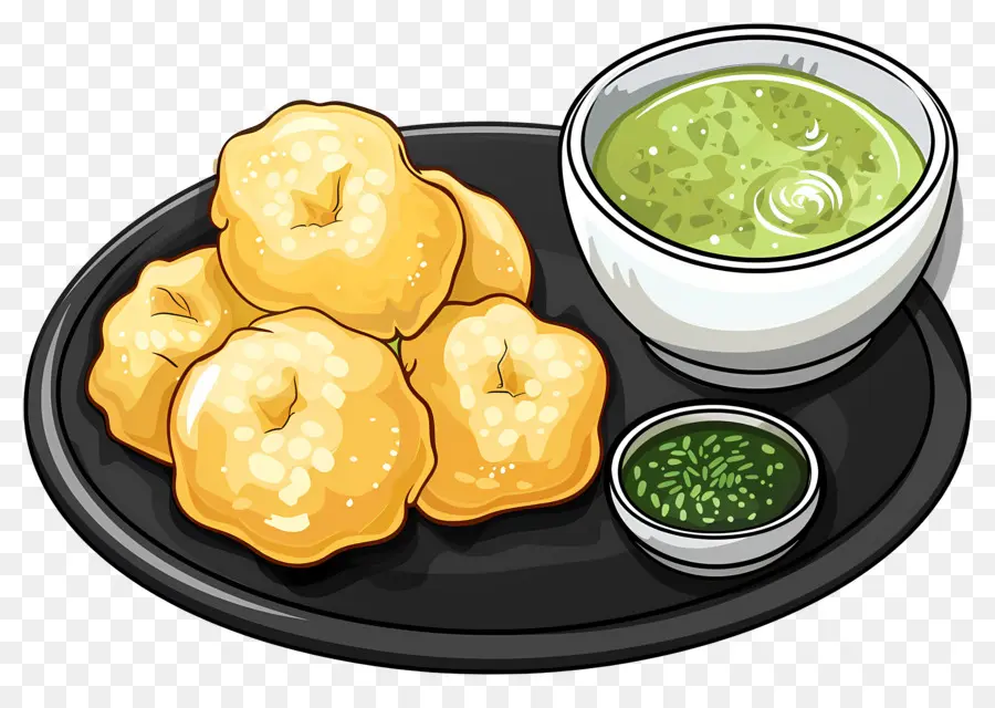 Cozinha Indiana，Petiscos Indianos Com Chutney PNG