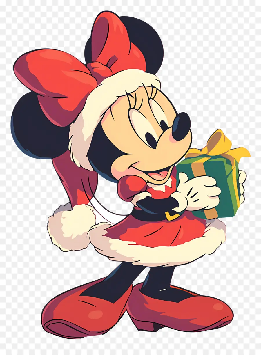 Minnie Rata，Rato De Desenho Animado Com Presente PNG