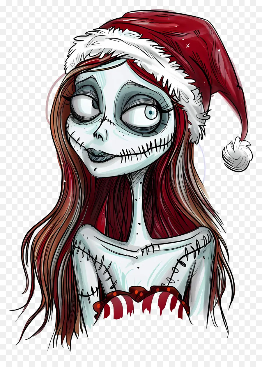 Sally，Personagem De Chapéu De Papai Noel PNG