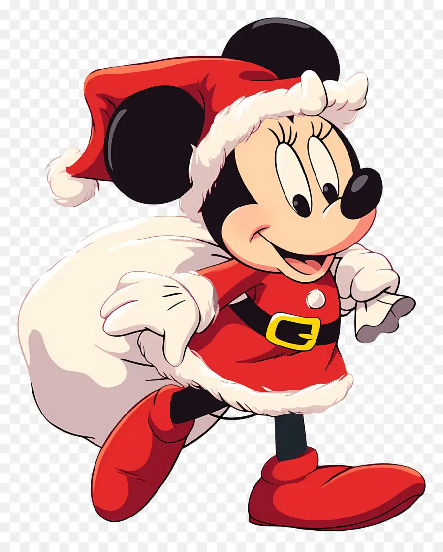 Minnie Rata，Personagem Com Roupa De Papai Noel PNG