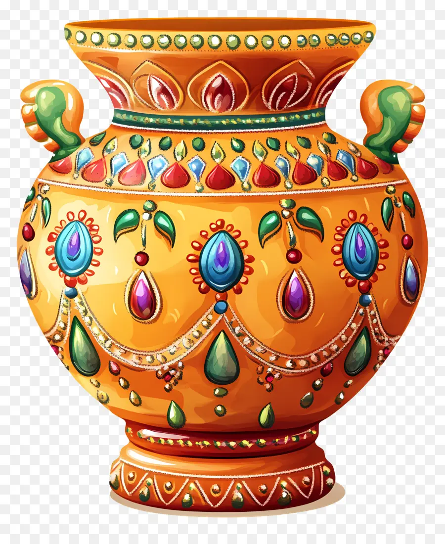 Símbolo De Casamento Indiano，Pote Ornamentado PNG