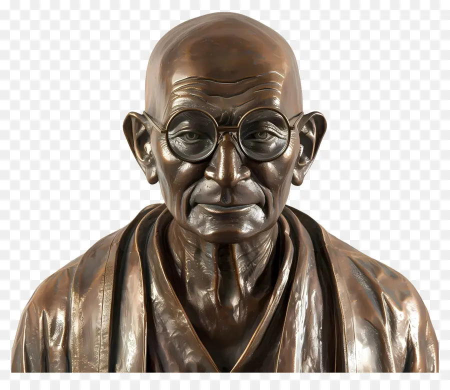 Gandhi Jayanti，Busto De Bronze Com óculos PNG