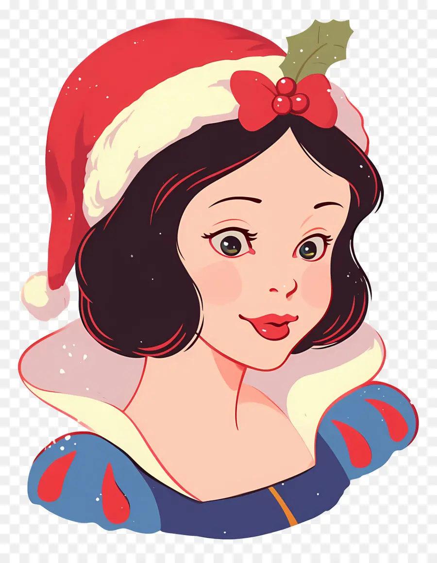 Princesa Branca De Neve，Personagem Com Chapéu De Papai Noel PNG