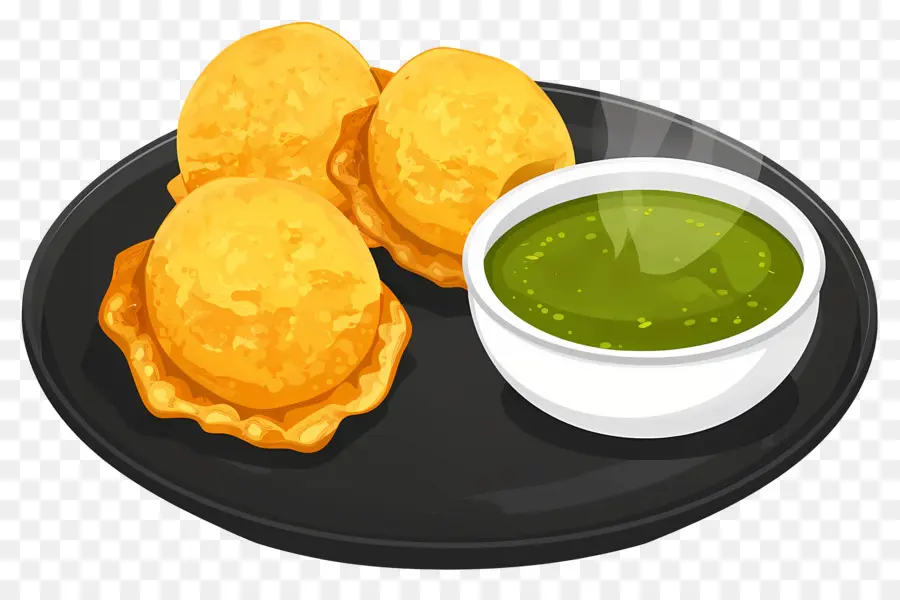 Cozinha Indiana，Petiscos Indianos Com Chutney Verde PNG