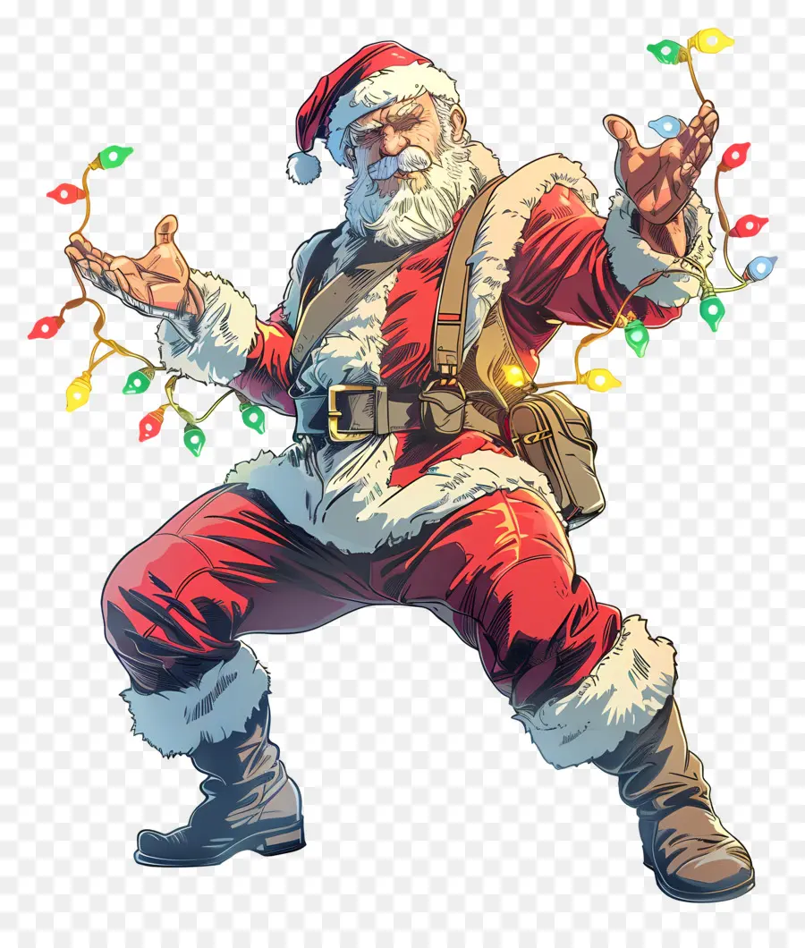 Papai Noel，Papai Noel Com Luzes PNG