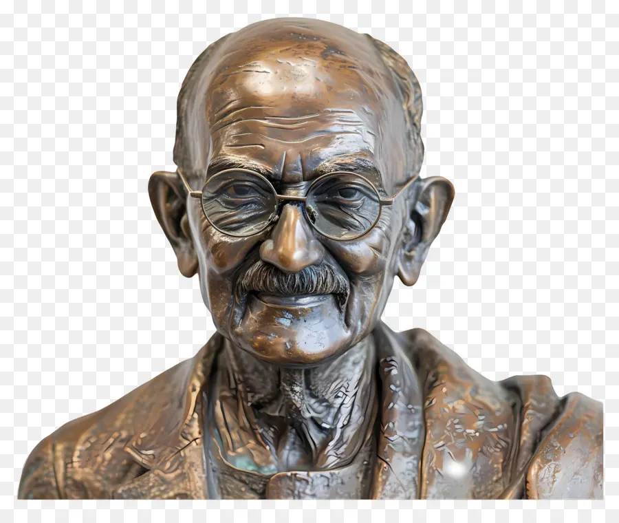 Gandhi Jayanti，Busto De Bronze Sorrindo PNG