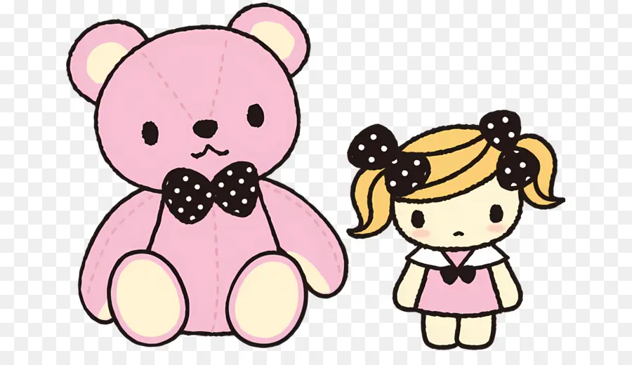 Framboiloulou，Urso Rosa E Menina PNG