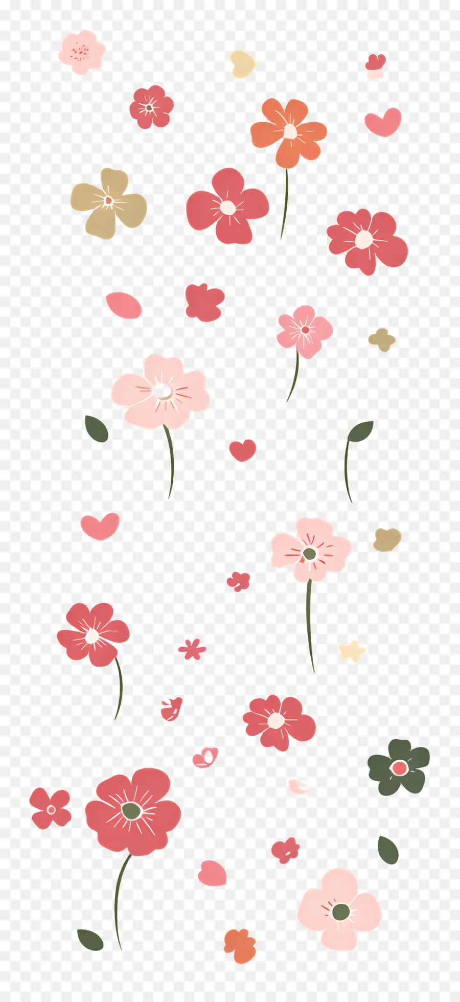 Flores Caindo，Flores Simples PNG