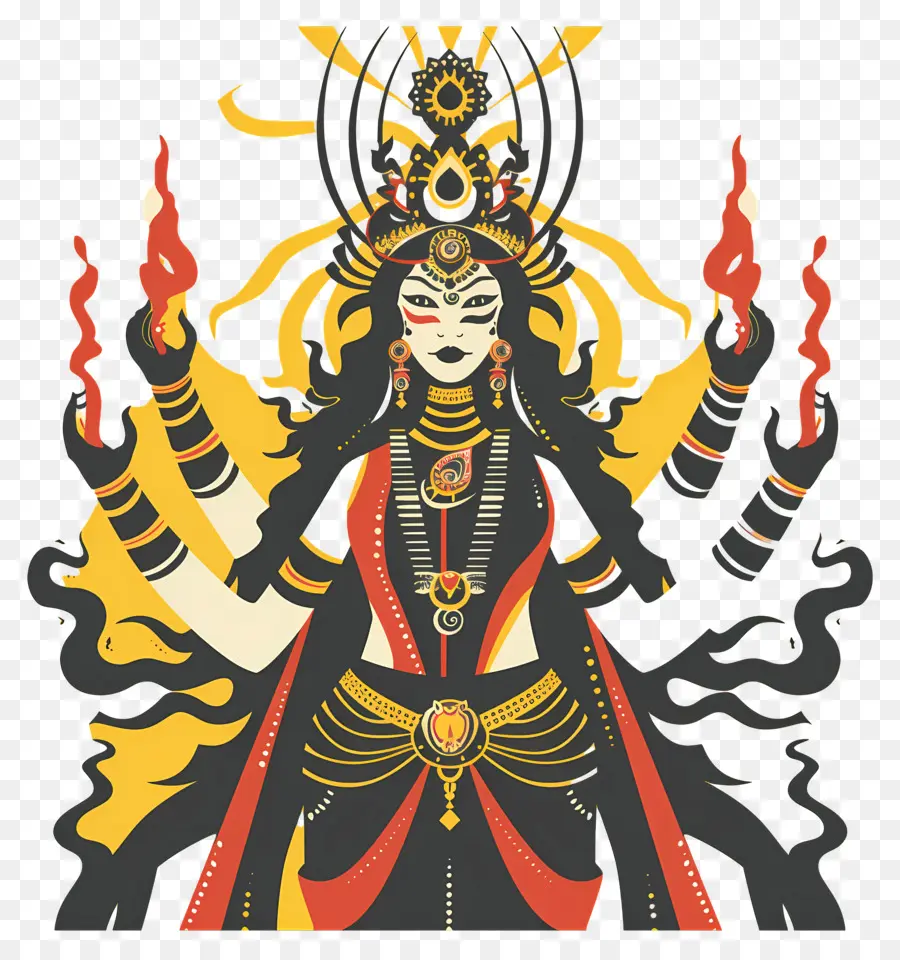 Navratri，Ilustração Da Deusa PNG