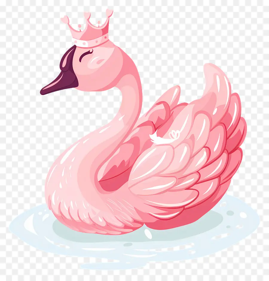 Cisne Rosa，Cisne Rosa Com Coroa PNG