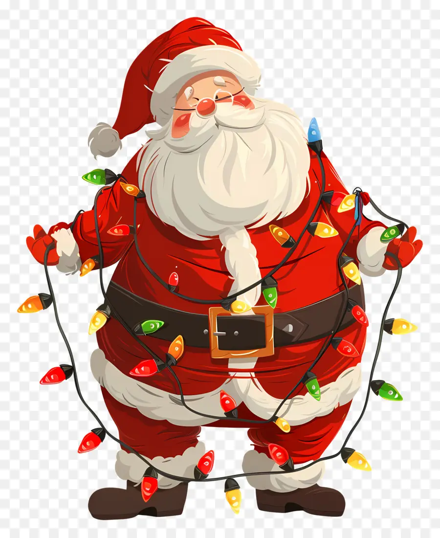 Papai Noel，Papai Noel Com Luzes PNG