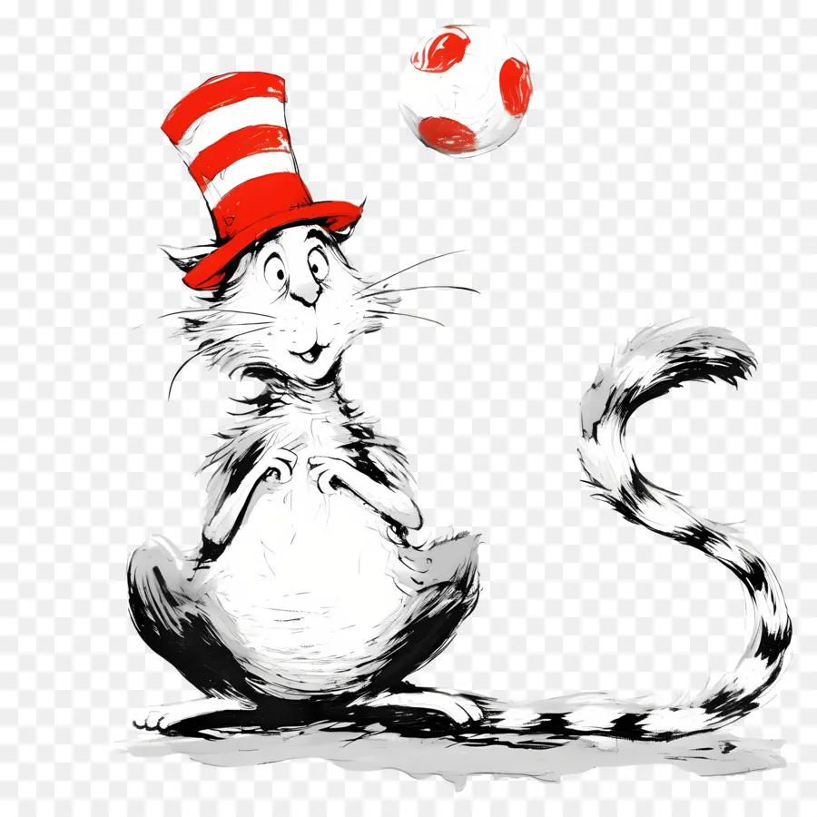 Dr Seuss，Gato Com Chapéu Listrado PNG